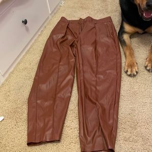 Baggy faux leather pants